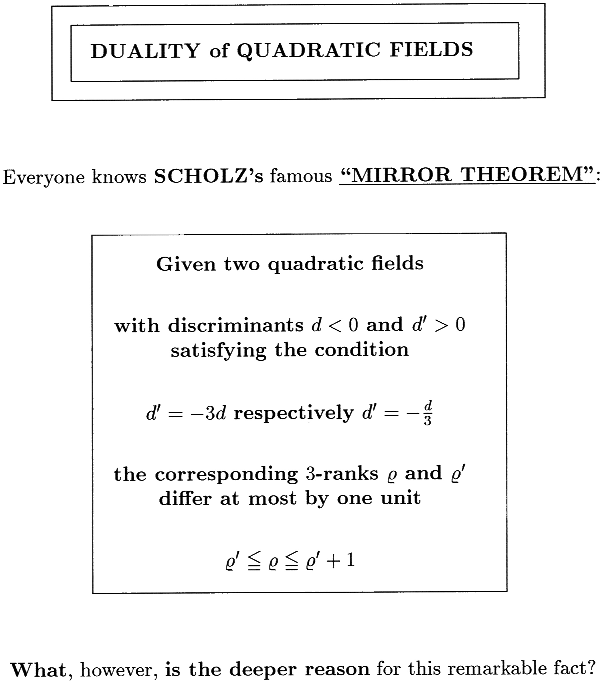 Scholz's Mirror Theorem