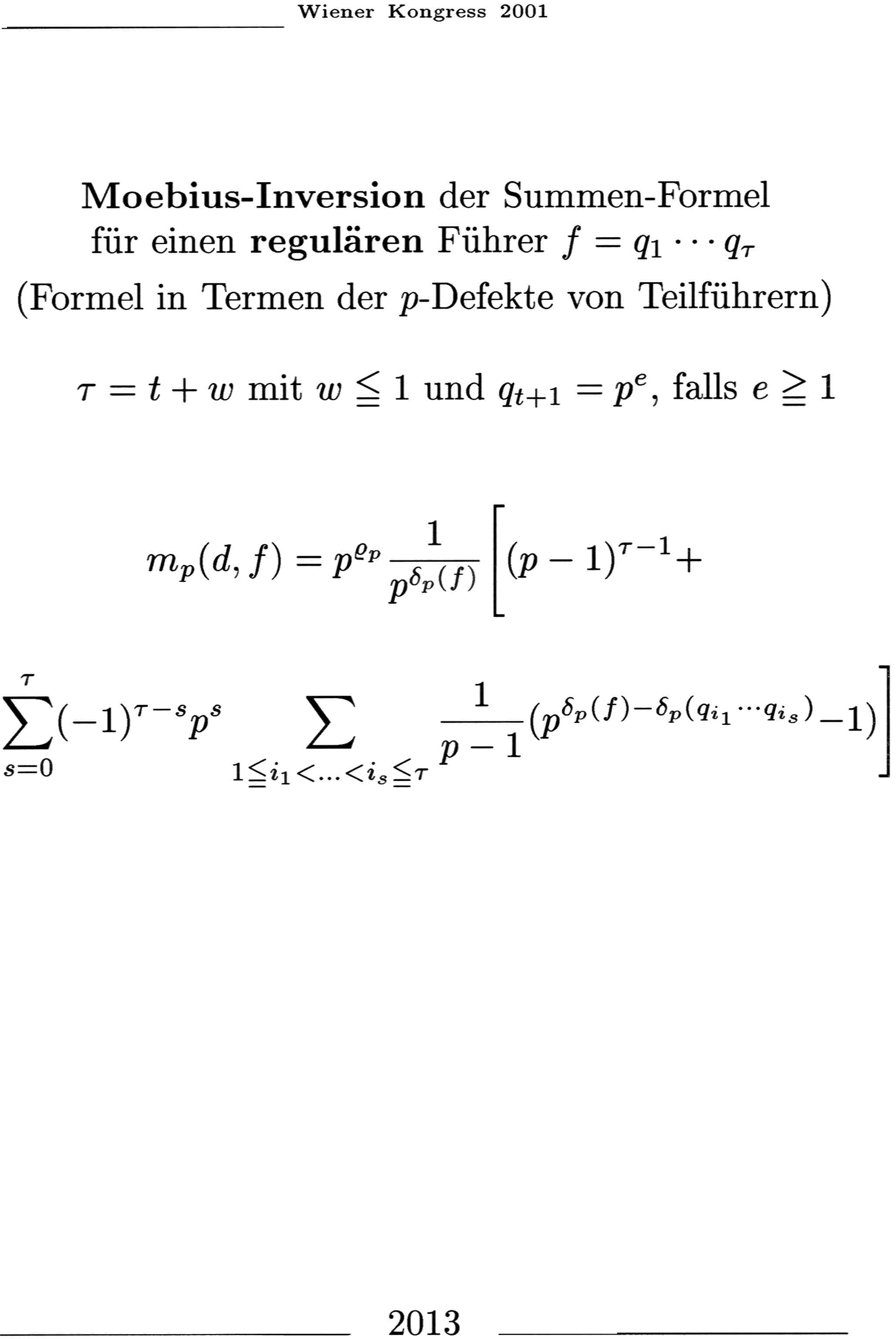 Formel f&uuml;r regul&auml;re F&uuml;hrer